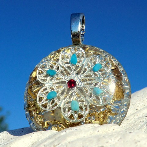 Orgonit *Kvítek pro radost* šperk křišťál minerály energie drahé kameny osobní orgonit stones.luxusní pendant 