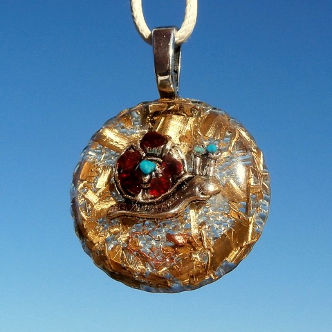 ORGONIT *Šnek, hlemýžď* šperk křišťál minerály energie drahé kameny osobní orgonit stones.luxusní pendant 