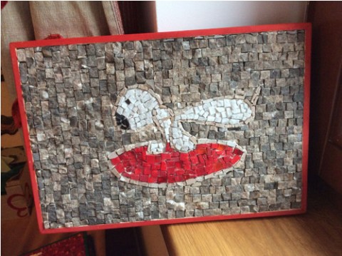 Nepes (pes?) dekorace obraz mozaika 