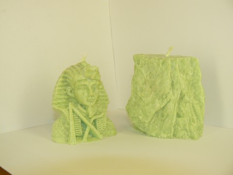 Zelený Faraon a Kámen kámen dekorace zelená svíčka ozdoba kiwi meloun egypt faraon palmový vosk cukrový vonné svíčky 