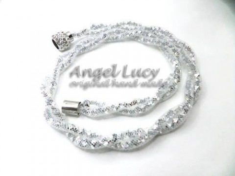 Třpytivý náhrdelník - bílá náhrdelník elegantní bílá elegance třpyt svatební krystal třpytivý white 