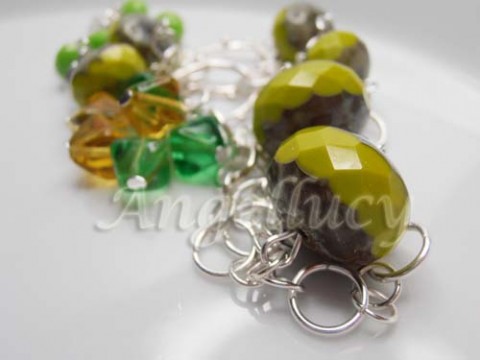 Broušenky v zelené náhrdelník skleněné korálky brou 