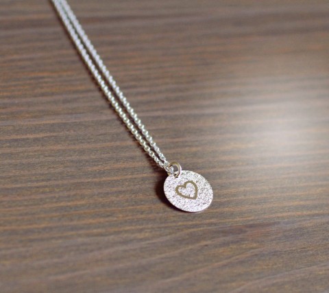 Srdíčko, Autorský AG náhrdelník stříbrný náhrdelník srdíčko 