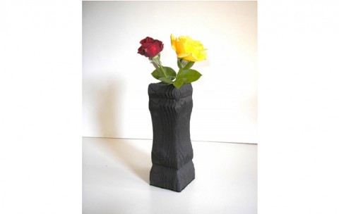 Váza na suché květiny dřevěná váza drásané dřevo použití na suché květiny vánoční a velikovoční dekorace 