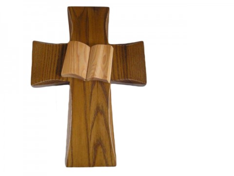 Kříž s biblí křížek kříž bible dřevěný kříž 
