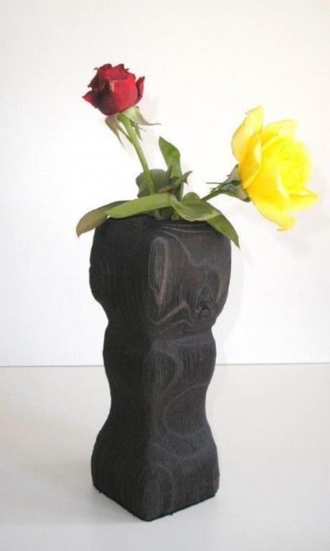Váza na suchou dekoraci dřevo váza dekorace plastika 