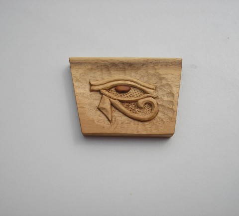 Horovo oko – Vedžat dřevo řezba ořech dárek egypt symbol umění horovo oko 
