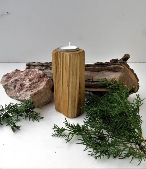 Svícny na čajové svíčky dřevo dárek vánoce svícen svíčka lampa bytový doplněk svítilna 