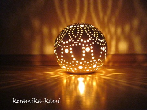 KERAMIKA -SVÍCEN Mandala - Radost domov dárek keramické svíčka světlo dáreček lampa svatební čajová svíčka svícen.svíčka.keramika keramika-kami 