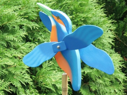 Dřevěný větrník ledňáček dřevěné pták ptáček větrník větrníček větrníky ledňáček 