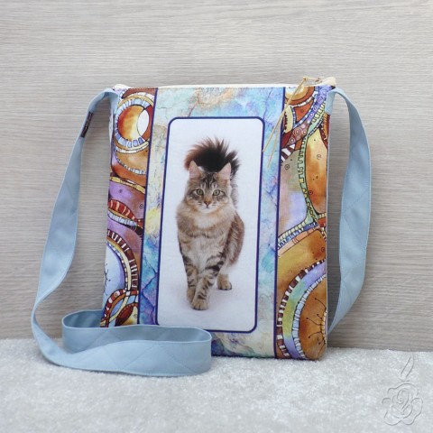 Barevná kabelka s kočkou kočka crossbody barevná kabelka světle modrá kabelka kabelka s kočičkou 