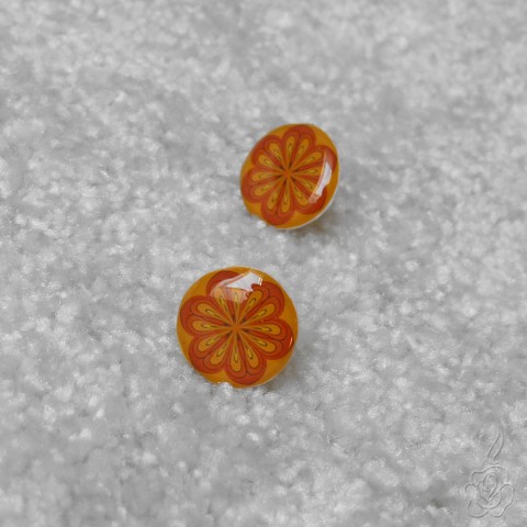 Oranžové náušnice - pecky malé náušnice oranžové náušnice barevné pecky oranžové puzetky 