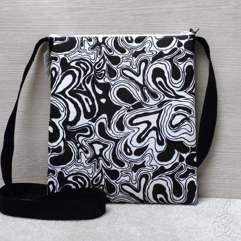 Černobílá kabelka - Jozefína vzorovaná kabelka černobílá kabelka látková kabelka crossbody kabelka 