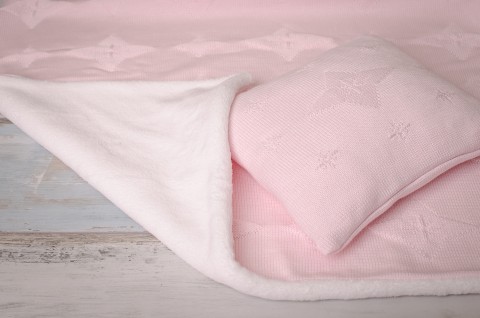 Teplá deka STAR 80x100cm, růžová dárek děti deka miminko přikrývka dečka kočárek výbavička 