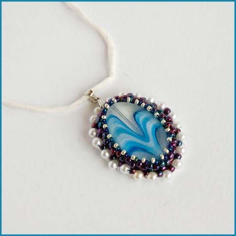 Modrý gejzír náhrdelník minerál elegance 