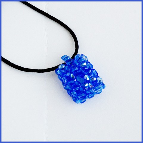Modrý obdélník náhrdelník korálky elegance 