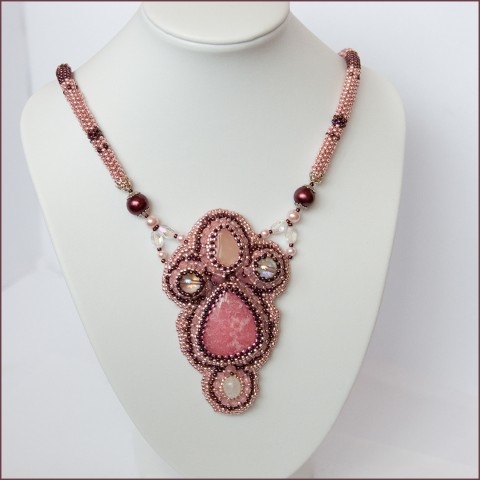 Rodochrozit - náhrdelník náhrdelník kabošony růžový elega 