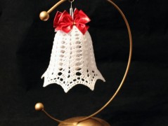 Vánoční ozdoba - zvonek bílý velký