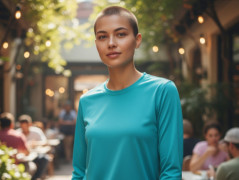 Dámské tyrkys triko - M/L