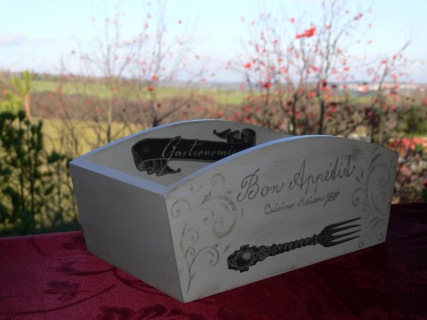 Bon Appétit retro box box krabička krabice podnos tác zásobník starobylý přepravka bon appétit 