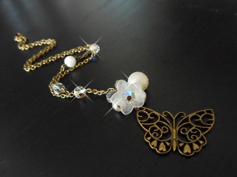 Náhrdelník + ZDARMA NAUŠNICE náhrdelník motýl sada motýlek motýlci levné 