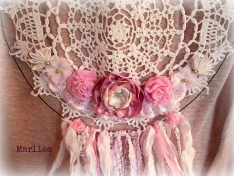 Lapač snů - dreamcatcher květiny sny romantický lapač shabby chic lapač snů říše snů 