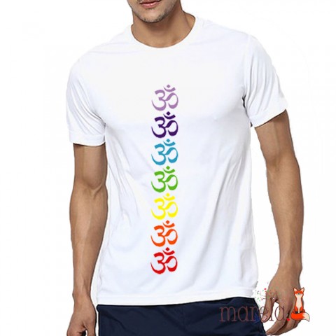 Pánské čakrové tričko Óm láska triko meditace tričko duha čakry jóga harmonie óm jednota vědomí absolutno 