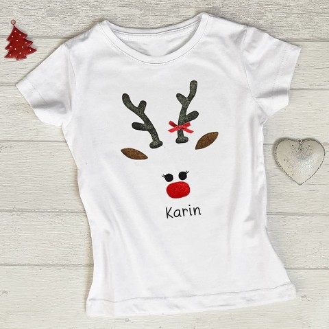 Dívčí tričko sobík se jménem vánoce sob vánoční sob srdíčkový sob sobí tričko tričko se sobem vánoční tričko 