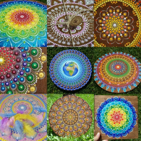 Dřevěná mandala na zeď kruh mandala afirmace motivace dřevěná mandala motivační obraz 
