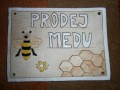 Prodej medu- cedulka