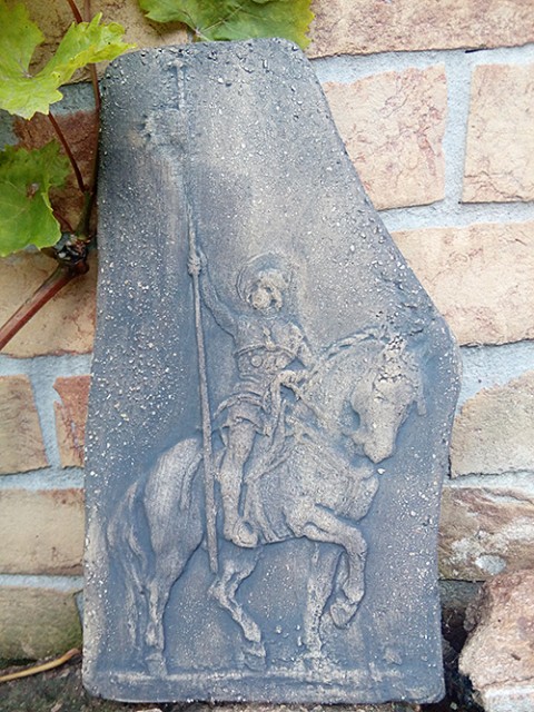 Kachel Sv.Václav na koni dekorace keramika černá černý svatý svatá kachel václav 