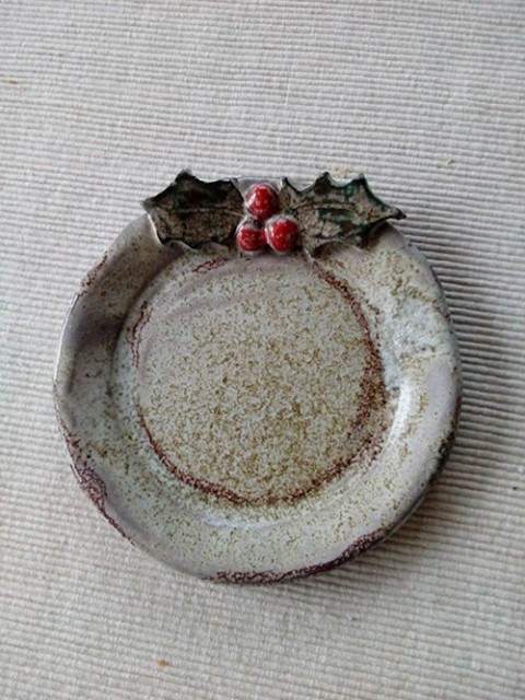 Mini talířek - Milý vánoční červená dekorace dárek vánoce talíř vánoční keramická talířek 