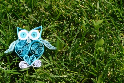 Sovička modrá sova sovička quilling 