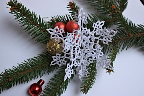 Hvězda 3D vánoce vánoční závěs hvězda ozdoba krajka vločka frivolitky 