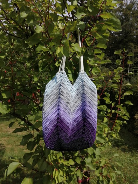Háčkovaná taška kabelka taška háčkovaná fialová  