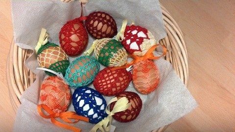 Návleky na vajíčka č.2 bavlna háčkování velikonoce háčkované vajíčka handmade 