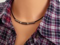 Pánský obojek z kůže, krátký choker