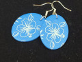 Náušnice Floral Blue oválky