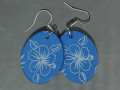 Náušnice Floral Blue oválky