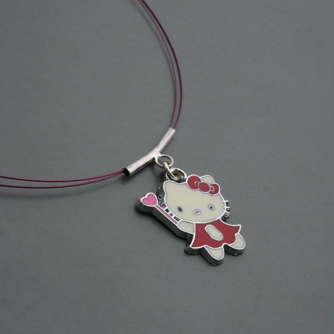 Hello Kitty s hůlkou - dětský náhrd přívěsek holčička kočka kočička dětský přívěšek náhrdelníček holčičku hello kitty kittynka kittinka 