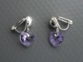 Swarovski sv.fialové srdíčko-klipsy