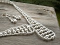 Bílé perličky - náhrdelník+náušnice