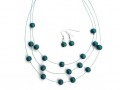 Smaragdový perl náhrdelník s náušni