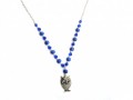 Modrý dlouhý náhrdelník se sovou