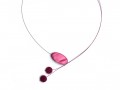 Tmavě růžový perleťový náhrdelník