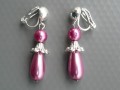Zvonečkové kapky-růžové perl klipsy