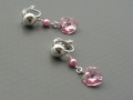 Light Rose AB Swarovski srdce klips