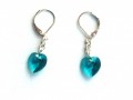 Bluezircon náušnice Swarovski srdce