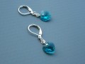 Bluezircon náušnice Swarovski srdce