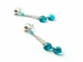 Blue zircon Swarovski srdce -klipsy